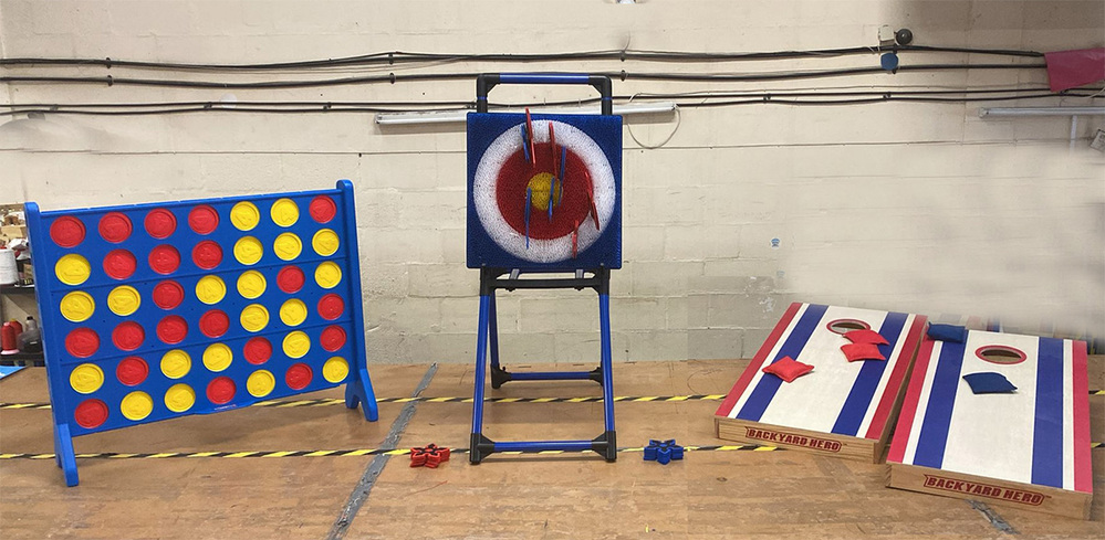 Axe throwing, Connect 4 and Cornhole Throw